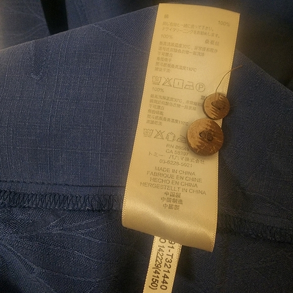 Tommy Bahama Floral Hawaiian 100% Silk Navy Blue Shirt Mens XXL - Picture 5 of 9